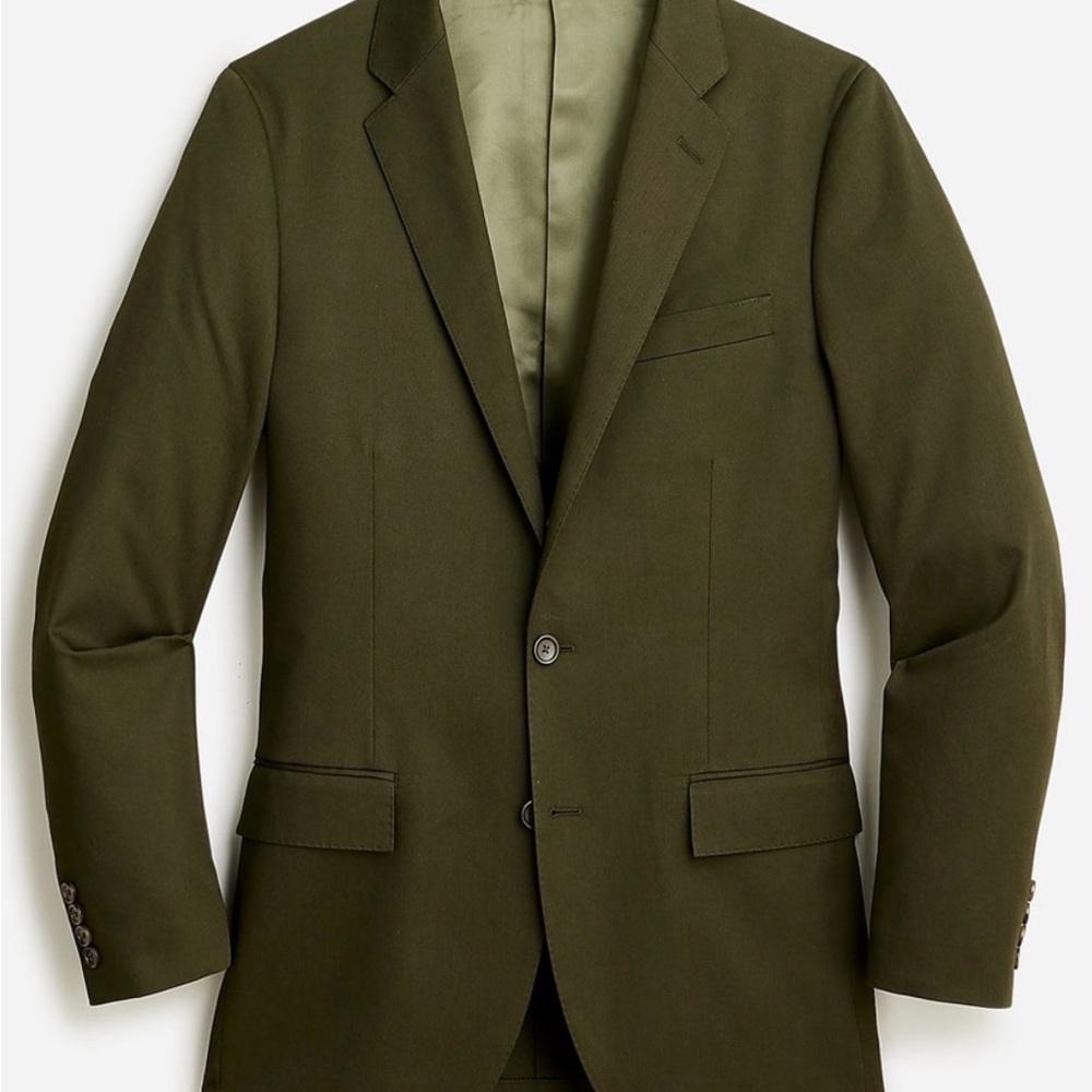 J.Crew Ludlow Dark Olive Green Slim-fit Suit Jacket in Italian Chino, 42L